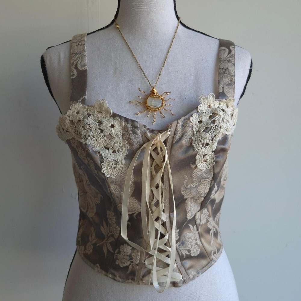 Vintage Victoria Secret Y2K Corset Womens Small Floral Fairycore Cottagecore